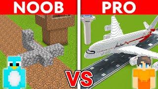 NOOB vs PRO: AIRPORT House Build Challenge in Minecraft