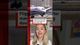 Plane makes emergency landing after passenger tried to open door during flight. #Japan #BBCNews