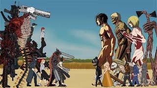 Chainsawman Devil, Denji, Power, Makima, vs Pyramid head, Cartoon Cat, Siren head, Jeff, Jason - DC2