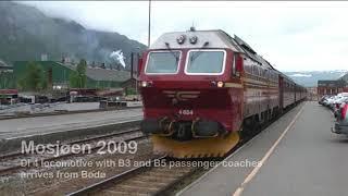 Beautifull trains Nordlandsbanen Norway from Trondheim to Bodø crossing Arctic Circle 2009 - 2019