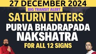 "Saturn Enters Purva Bhadrapada: A Time for Balance and Transformation  | December 27, 2024"