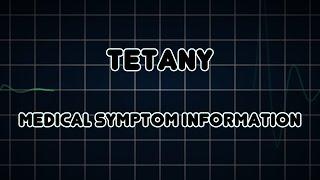 Tetany (Medical Symptom)