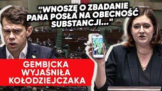 Kołodziejczak się wściekł. Gembicka wysłała go na badania. Nagle wyjęła telefon