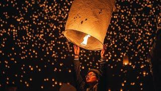 LANTERN Relaxing MUSIC - Relaxing Lantern Lights Video 4K - SKY LANTERNS