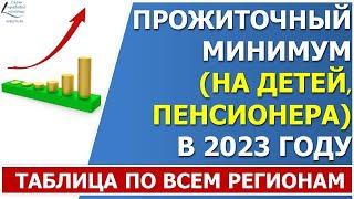 Прожиточный минимум на 2023 год. Таблица с размерами по всем регионам.