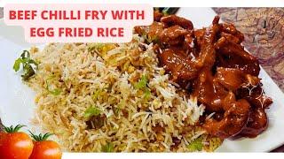 Beef chilli dry recipe  | egg fried recipe restaurant style