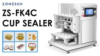 How To Use ZS-FK4D Precut Lid Cup Sealer Customized Cup Sealing Machine