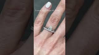 1 carat pear shape engagement ring and matching band