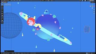 The magic planet - Live tutorial, 2D/3D animation with Blender
