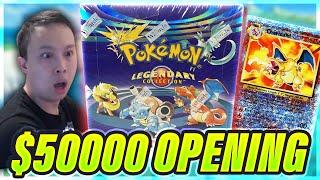 $50,000+ LEGENDARY COLLECTION BOX OPENING! - CHASING CHARIZARD @ CGC HQ