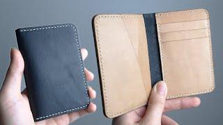 Making a HANDMADE Leather Bifold Wallet | FREE PATTERN | Bifold Card Holder Wallet | Leather Craft