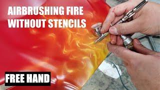 HOW TO AIRBRUSHING FIRE WITHOUT STENCILS ON A CUSTOM MADE POWERWHEELS - FREE HAND