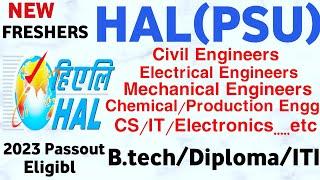 HAL New recruitment 2023 | HAL new Vacancy 2023 | HAL Jobs 2023 | HAL recruitment 2023 | PSU Jobs