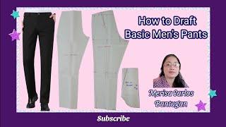 Pattern Drafting of Basic Men's Pants, the easiest way for beginners