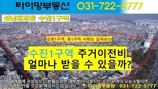 성남재개발 수진1구역 주거이전비 얼마나 나오나?