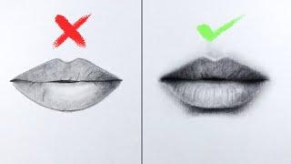 DO's and DON'Ts // How to Draw Realistic Lips // Easy Step by Step Tutorial for Beginners!!