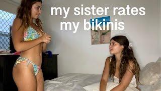 bikini try on haul // my sister rates my zaful bikinis