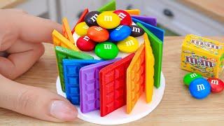 Tasty Miniature Rainbow KITKAT Chocolate Cake Decorating With M&M Candy  Sweet Mini Cakes DA