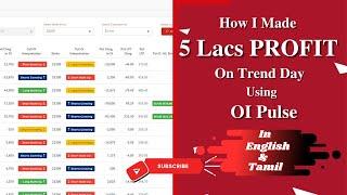 How I Made 5 Lacs On Trend Day Using OI Pulse | English & Tamil |