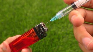 Few know, just insert a syringe into a match and you will be amazed