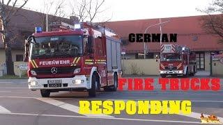 [GERMAN FIRE TRUCKS RESPONDING COMPILATION] 50 Vehicles from 14 German Fire Departments