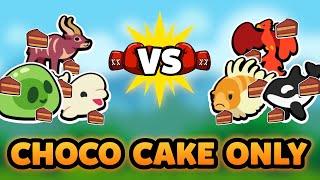 Super Auto Pets but we can only use CHOCOLATE CAKE