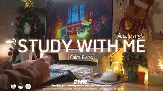 3-HOUR STUDY WITH ME | Calm Piano  | Pomodoro 50-10 | Late night, Christmas Edition