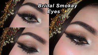 Pakistani Bridal Makeup Look | Glitter Smokey Eyes for Wedding Brides | Easy Eyeshadow for Beginners