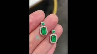   綠寶石鑽石耳環  18K金，祖母綠1.30ct vivid @skdesignjewellery