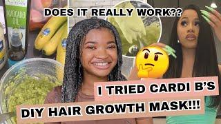 I Tried Cardi B's DIY Hair Growth Mask!!! | Does it really work???