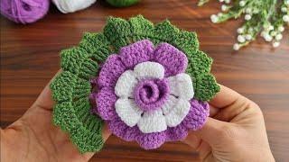 3D Crochet Rose Flower l Easy Crochet Rose Flower Making l Amigurumi Flower Tutorial l