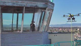 Window-washing drone takes to the Denver skies