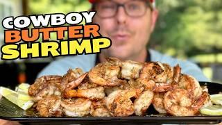 Easy COWBOY BUTTER Shrimp on the Blackstone Griddle - SO GOOD!