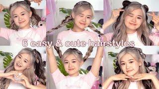 6 QUICK & EASY HAIRSTYLES | Cute Long Hair Hairstyles by Kika Kim