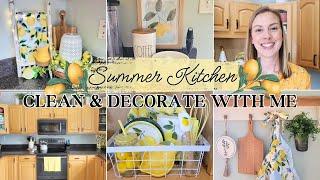 SUMMER KITCHEN CLEAN & DECORATE WITH ME 2024 | LEMON KITCHEN DECOR IDEAS 