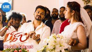 Bigil Movie Scenes | Vijay intervenes in Nayanthara's wedding, creating chaos | Vijay | Nayanthara