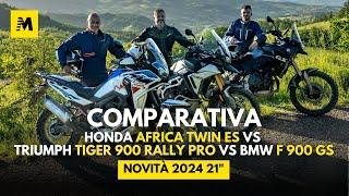 COMPARATIVA MAXI OFF: BMW F 900 GS vs Honda CRF1100L ES Africa Twin vs Triumph Tiger 900 Rally Pro