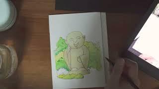 Watercolor Practice - Buddha Statue