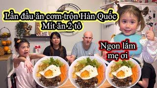 529 | Lần đầu nấu món Hàn Bibimbap với Thịt bò entrecôte, kim chi cải thảo tự làm, Mít ăn 2 tô