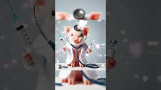 You smile or cry, when you see my syringe  ? #funny #shorts #piglet #doctor