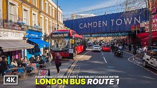 From Northwest to Southeast London by Bus!  Camden, River Thames & City Views aboard Bus Route 1