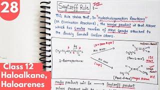 28) Elimination reactions of Haloalkane| Saytzeff rule| organic chemistry class 12 #neet #jee