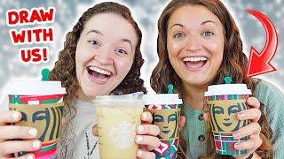 DRAWING and Trying STARBUCKS HOLIDAY DRINKS?!