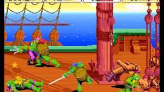 Teenage Mutant Ninja Turtles: Turtles in Time arcade 4 player Netplay 60fps