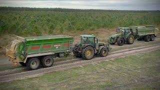  XXL Epandage dans les LANDES  | 2 JOHN DEERE 8R | 2 Epandeurs BERGMANN