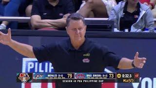 Coach Time Cone GETS EJECTED late in the Ginebera-Meralco game | PBA Season 49 Philippine Cup