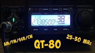 The Radioddity QT80. This Export Radio Covers 25-30mhz Including the CB band at 80 Watts!