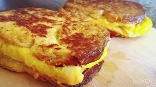 How to make delicious eggtoast by Parnianfood.دو نوع تست تخم مرغ