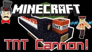 Minecraft TNT Cannon! Effective Creeper Deterrent!