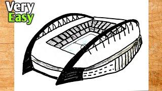 How to draw a Football Stadium - Very Easy - SHN Best Art